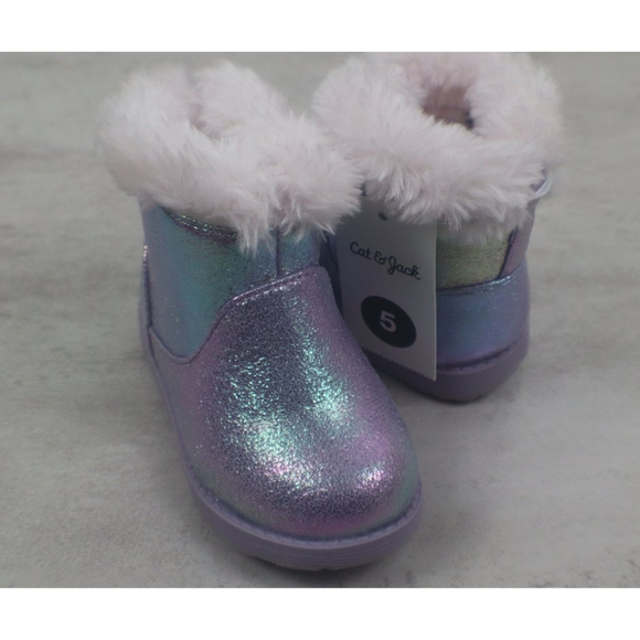 Taget Cat & Jack Toddler Girl Size 5 Oriole Fleece Ankle Fashion Boots NEW Shoes - Picture 2 of 9